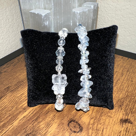 Hello Kitty Clear Quartz Crystal Bead Bracelet Set Shuga Company Shuga Gems gift idea