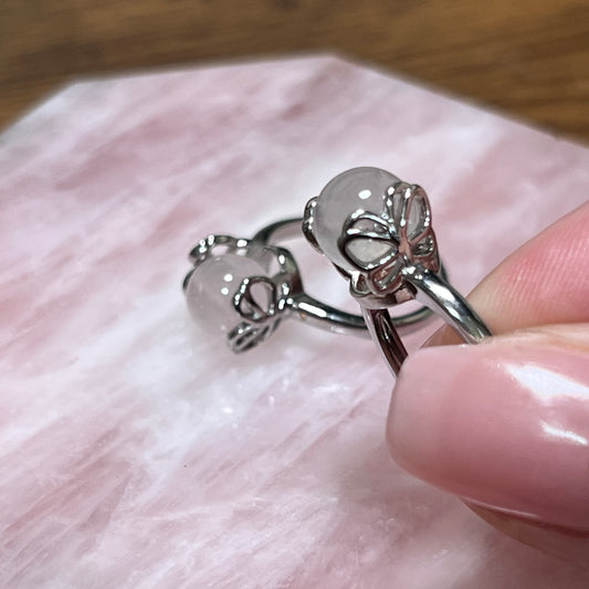 Adjustable crystal silver plated white copper fidget ring Shuga Gems Shuga Company gift idea