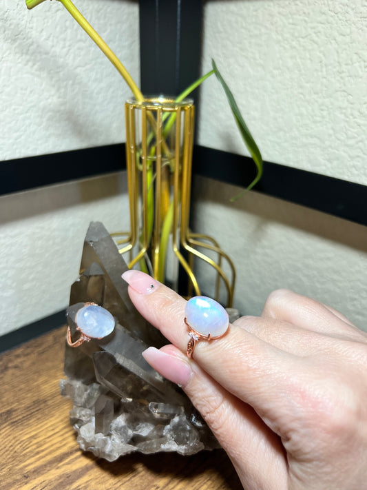 Shuga Gems Shuga Company adjustable silver 925 crystal ring moonstone gift idea