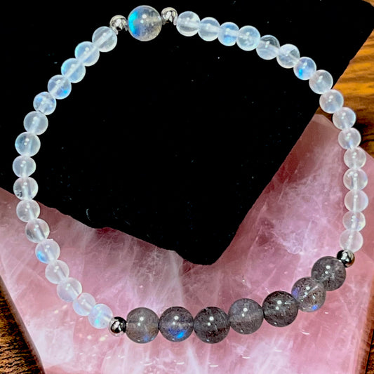 Shuga Gems Shuga Company crystal bead bracelet AAA quality moonstone labradorite silver 925 bead