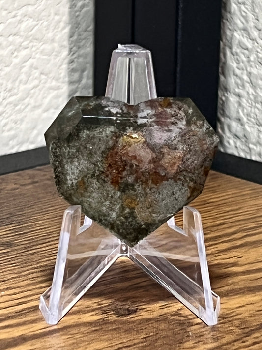 faceted garden quartz heart crystal shuga gems gift 